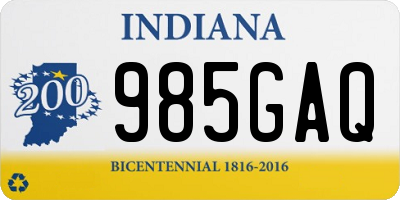 IN license plate 985GAQ