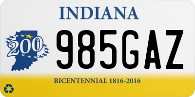 IN license plate 985GAZ