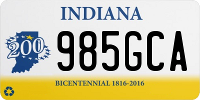 IN license plate 985GCA