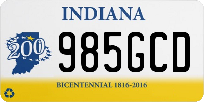 IN license plate 985GCD