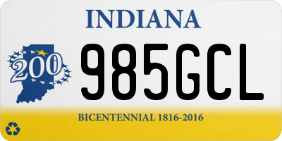 IN license plate 985GCL