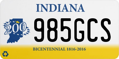 IN license plate 985GCS