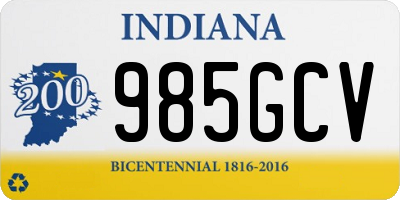 IN license plate 985GCV