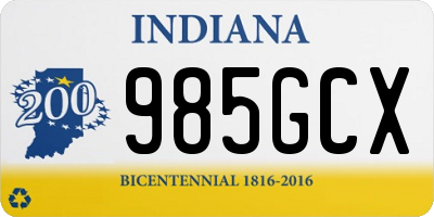 IN license plate 985GCX