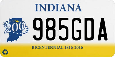 IN license plate 985GDA