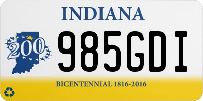 IN license plate 985GDI
