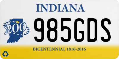 IN license plate 985GDS