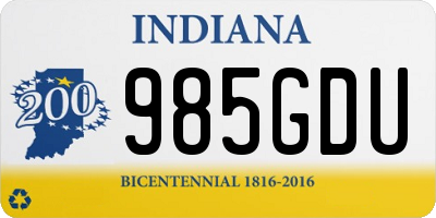 IN license plate 985GDU