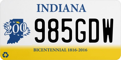 IN license plate 985GDW