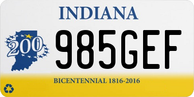 IN license plate 985GEF