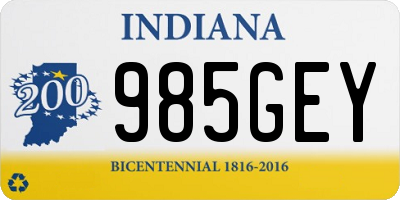 IN license plate 985GEY