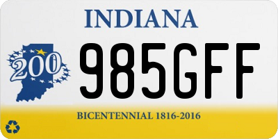 IN license plate 985GFF