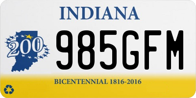 IN license plate 985GFM