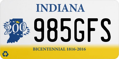 IN license plate 985GFS