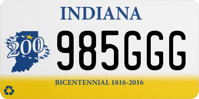 IN license plate 985GGG