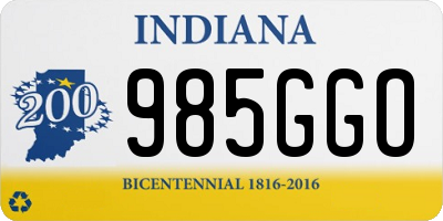 IN license plate 985GGO