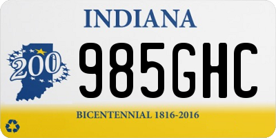 IN license plate 985GHC