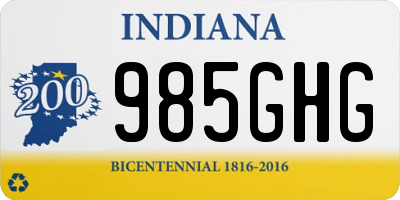 IN license plate 985GHG