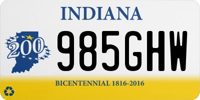 IN license plate 985GHW