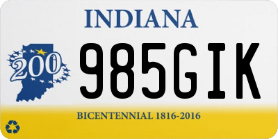 IN license plate 985GIK