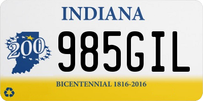 IN license plate 985GIL