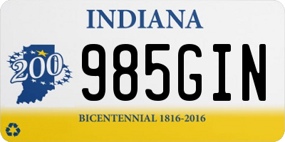 IN license plate 985GIN