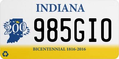 IN license plate 985GIO