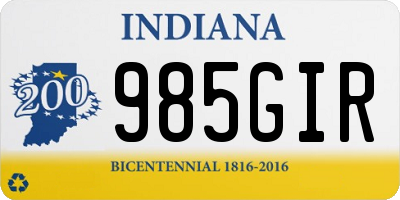 IN license plate 985GIR