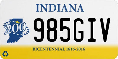 IN license plate 985GIV