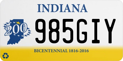 IN license plate 985GIY