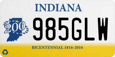 IN license plate 985GLW