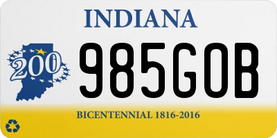 IN license plate 985GOB