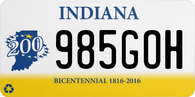 IN license plate 985GOH