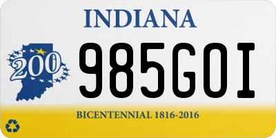 IN license plate 985GOI