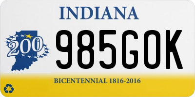 IN license plate 985GOK