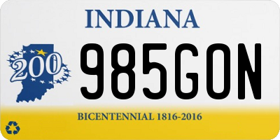 IN license plate 985GON