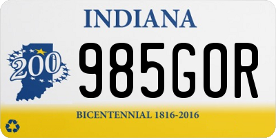 IN license plate 985GOR