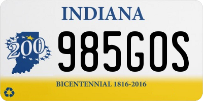 IN license plate 985GOS