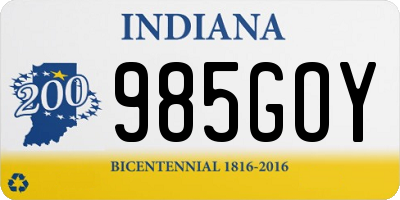 IN license plate 985GOY