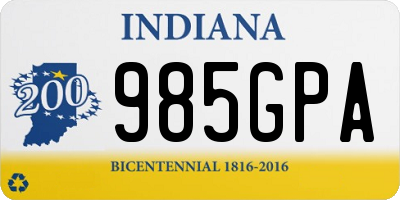 IN license plate 985GPA