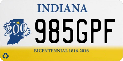 IN license plate 985GPF