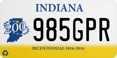 IN license plate 985GPR
