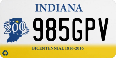 IN license plate 985GPV