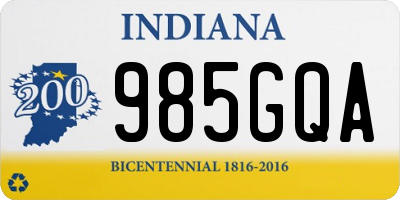 IN license plate 985GQA