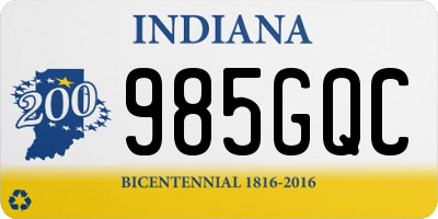 IN license plate 985GQC