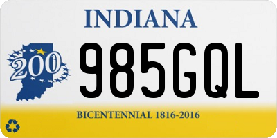 IN license plate 985GQL