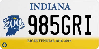 IN license plate 985GRI