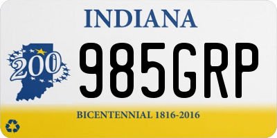 IN license plate 985GRP