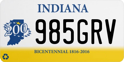 IN license plate 985GRV
