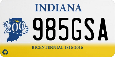 IN license plate 985GSA